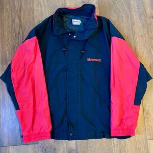 VINTAGE 80s 90s Motorcraft Windbreaker Colorblock Jacket, Large, Made In USA